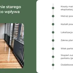 Cyklinowanie starego parkietu: poznaj czynniki wpływające na to, ile kosztuje cyklinowanie parkietu, od metrażu po stan podłogi.