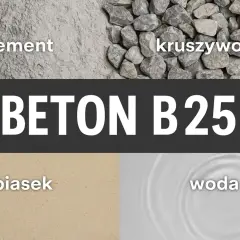 Składniki betonu B25: cement, kruszywo, piasek, woda. Poznaj proporcje do stworzenia solidnej mieszanki.