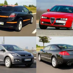 Szukasz auta do 20 tys.? Zobacz czarnego Opla GTC, czerwone Alfa Romeo, szare Mazdę CX-7 i czarnego Peugeota 407.