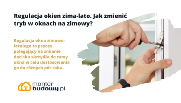 Dłoń reguluje okno śrubokrętem, zmieniając docisk skrzydła.